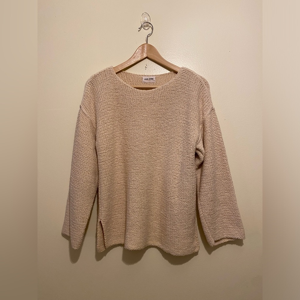 ATELIER DELPNINE Cream Knit Sweater. Size XS / S
